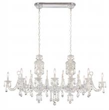  S6912-40H - Sterling Linear 12 Light 120V Chandelier in Polished Silver with Heritage Handcut Crystal